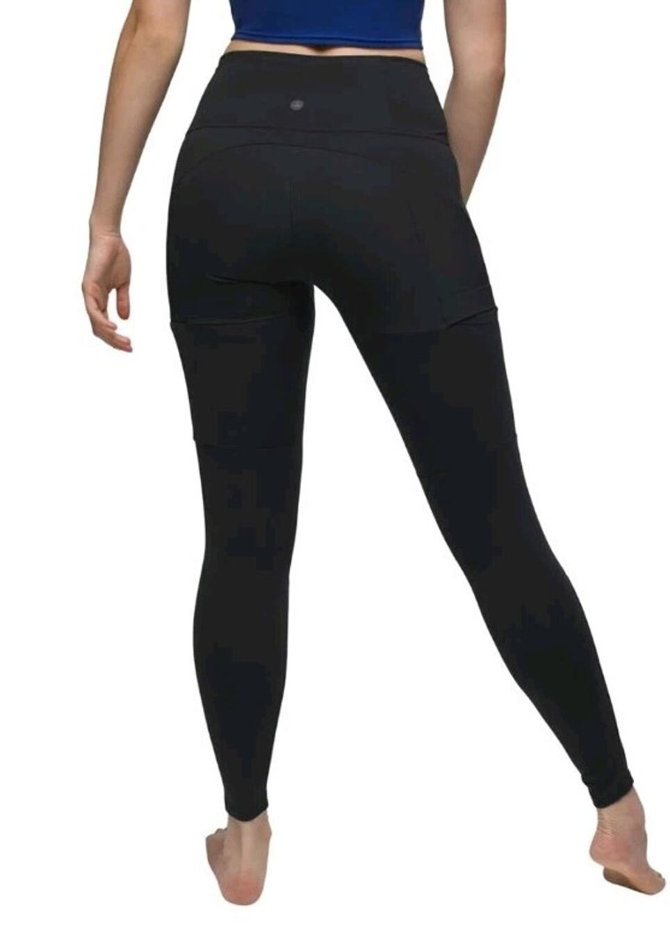 NEW Prana Chakra Peak Leggings Pants Sz L Black Climbing Compressive UPF 50+ 28"
